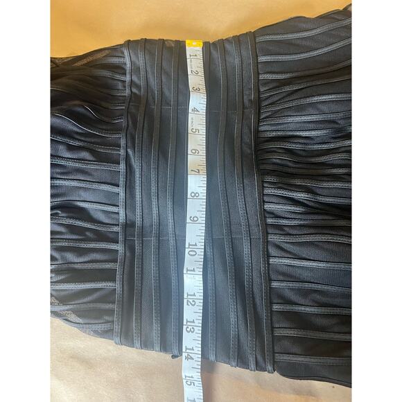 JS Collections Sweetheart Neck Mesh & Satin Dress Sz 10 Black - Picture 7 of 11